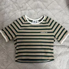 adidas ストライプ 半袖Tシャツ Mサイズ