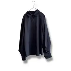 SHEIN 長袖シャツ　L ブラック　ボリューム袖　無地　シンプル　羽織り