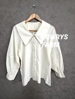 LOWRYS FARM ブラウス 長袖 アイボリー Vネック ローリーズファーム