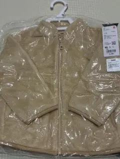 【新品未使用】UNIQLOファーリーフリースジャケット 90 ベージュ