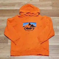CAMP7 オレンジ フード付きパーカー