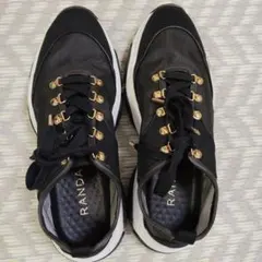 RANDA ブラックスニーカー ゴールドアクセント　LL