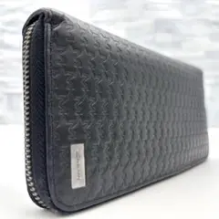 希少　美品　MICHAEL KORS　ラウンドファスナー 　総柄　長財布　黒