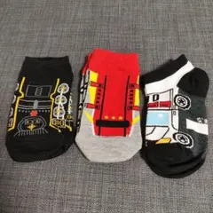 ベビー靴下 3足セット 電車・消防車デザイン