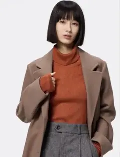 GUリブタートルネックセーター