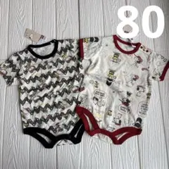 スヌーピー ロンパース 2枚セット　80㎝ 薄手　夏　ベビー　赤ちゃん