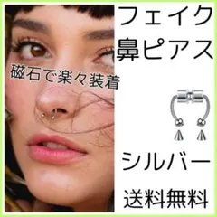 ▽鼻ピ フェイクピアス シルバー 磁石 地雷系のサムネイル
