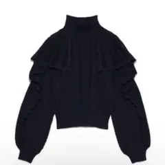 SNIDEL スナイデル　ケーブルデザインニットトップス NVY