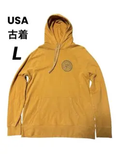 USA/マスタード色フード付きパーカーLサイズ