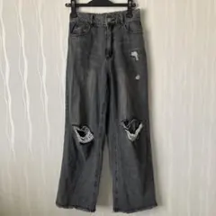 LOVETOXIC ダメージデニムパンツ グレーのサムネイル
