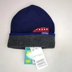【新品タグ付き】洗濯可　電車ワッペン配色 ニット帽　51-56cm