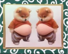 新品 お腹 ぷにぷに シール 柴犬 2匹セット 3D 立体 肉球 しば犬 豆柴o