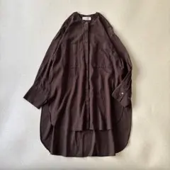 【美品】アダムエロペ　コットンスリットロングシアーシャツのサムネイル