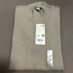 【新品・未使用】ユニクロ　ベージュ リブ長袖Tシャツ サイズS