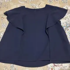 美品★レディース 半袖ブラウス ネイビー フリル袖　11号　リフレクトのサムネイル