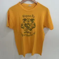 60'S mayo SPRUCE 染み込み カレッジプリントTシャツ 黄 Lのサムネイル