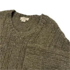 J.CREW Vネック ハンド ニット XLサイズ 緑