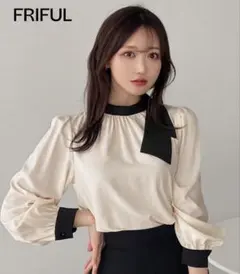 【新品未使用】FRIFUL リボン付き長袖ブラウス XSサイズ