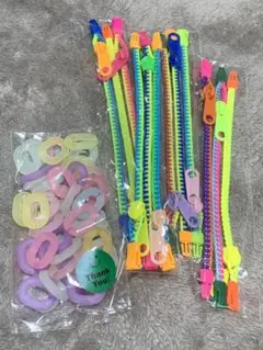 プラチェーン　チャック型リング　キーホルダー　ブレスレット