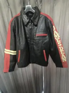 James Dean レザーライダースジャケット Lサイズ ブラック/レッド