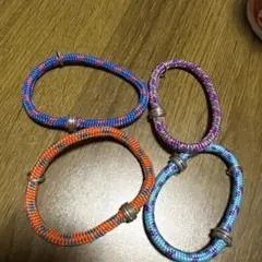 カラフル編み込みブレスレット4点セット