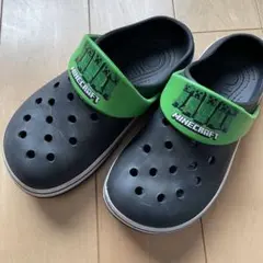 Minecraft ベビーサンダル 21cm ブラック/グリーン