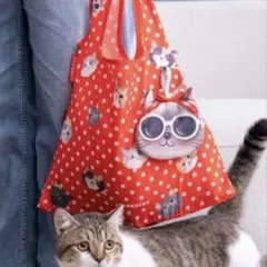 海外 スターバックス 猫 エコバッグ グレー 新品