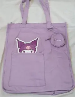 新品　クロミ　トートバッグ　ミニポーチ付き　紫　パープル