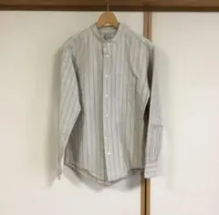 ストライプ スタンドカラーシャツ 長袖 S 無印良品
