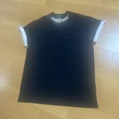 R a dy 美品ビジュー付き黒半袖ロングTシャツミニワンピース