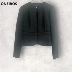 ONEIROS ノーカラージャケット　ドット　13AR（L）ブラック　羽織り
