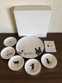 【未使用品】リサとガスパール　プレートセット　硬質陶器　プチパーティセット