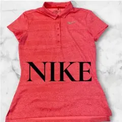 美品❤️NIKE ナイキゴルフ レディース 半袖ポロシャツ 総柄 ピンク Mのサムネイル