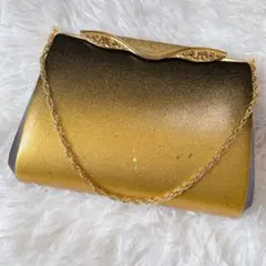 ゴールド パーティーバッグ 2way チェーン付き クラッチ 結婚式 訳あり