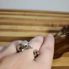 LARRY SMITH シルバー　ダブルイーグル バングル　ラリースミス ラリースミス(LARRY SMITH) EAGLE HEAD STAMPED BRACELET No. 75 (18K