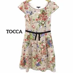 美品】TOCCA トッカ 花柄 総刺繍 ワンピース ピンク サイズ0 日本製