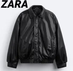 ZARA フェイクレザー　パフジャケット
