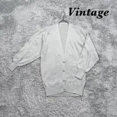 Vintage ヴィンテージ 長袖カーディガン パールボタン シンプル Vネックのサムネイル