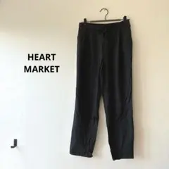 【訳あり品】ハートマーケット　ブラック　カジュアルパンツ サイズM リネン混のサムネイル