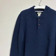 L.L.Bean ヘンリーネックセーター クルミボタン　古着