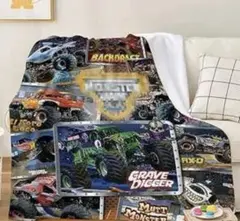 肌触り抜群❣️ ブランケット アメリカで大人気⭐️モンスタートラック柄 静電気防止