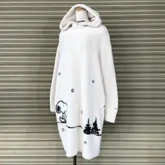 ジェラートピケ スヌーピー コラボ パネルジャガードフードドレス ワンピース