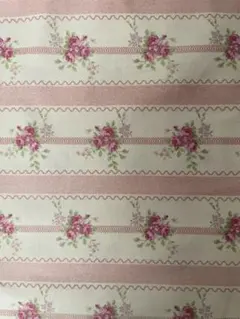 HANAMOMEN ローズブーケ レースボーダー コットン生地