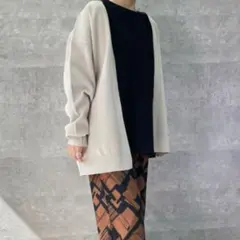 【新品】AnnaKerry アンナケリー ニットカーディガン イシカワラボ and myera カウチン柄のカーディガン〈アイボリー〉｜and myera