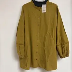 Samansa Mos2 マスタード 長袖チュニック フリーサイズ