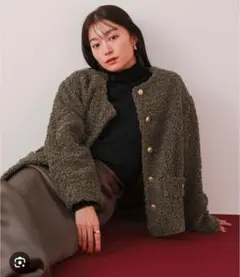 titivate ur's ♡　ボアノーカラーゴールド釦ジャケット