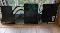 黒系ステンドグラス用板ガラス5枚セット