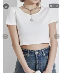 EVRIS BASIC シンプルショートTシャツ☆ホワイト ブラック 2着のサムネイル