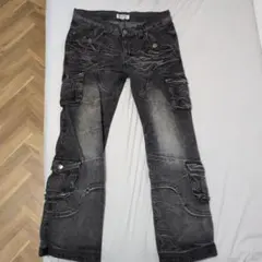 Low Box グレー ブーツカットデニム XL