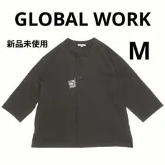新品 グローバルワーク ノーカラー 一つ釦 5部袖 ジャケット